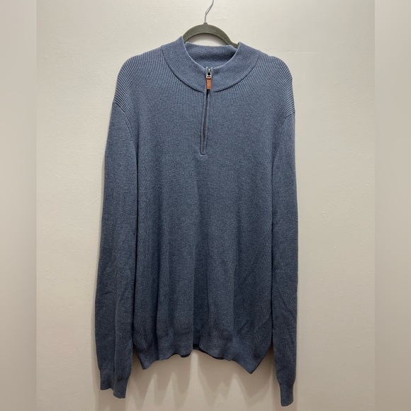 Nordstrom Cashmere Blend Zip Sweater in Blue XXL - Picture 1 of 5